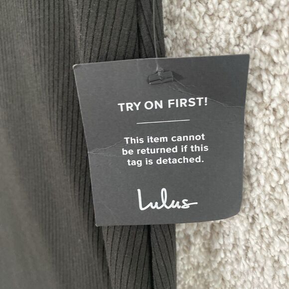 Lulus Sultry Side Black Ribbed One-shoulder Bodycon‎ Mini Dress - Small NWT - Picture 5 of 9